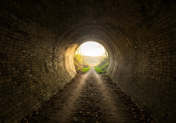 Fototapeta premium Underground tunnel path to sunlight