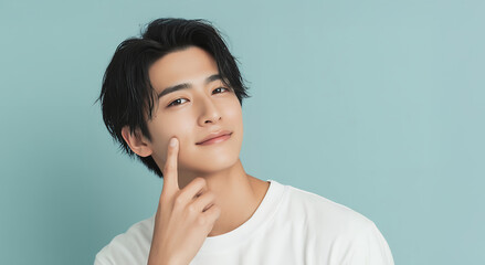 肌が気になる若い男性