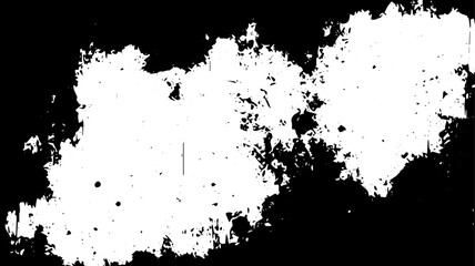 Fototapeta premium Grunge Ink Splatter Frame with Distressed Texture and Rough Black Border on White Background