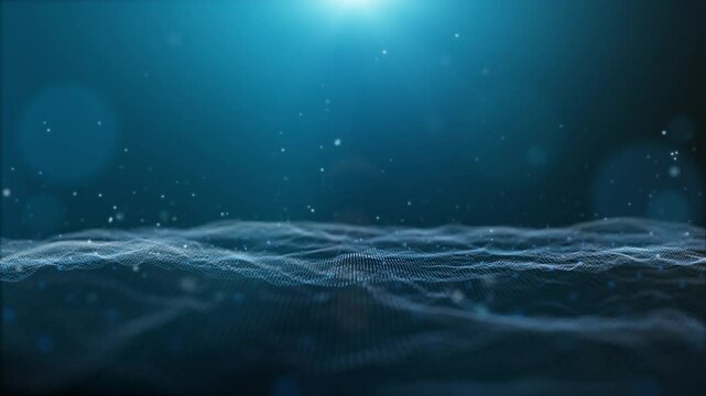 Flying through futuristic digital geology terrain, digital data telemetry and engineer topography with contour lines. 