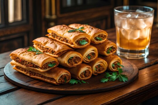 Bourek Feuille Brick - Algerian Food: Enjoy the Crispy, Golden Layers of Algerian Bourek, Made with Delicate Brick Pastry and Filled with Savory Meats, Cheese, or Vegetables for a Perfect Bite