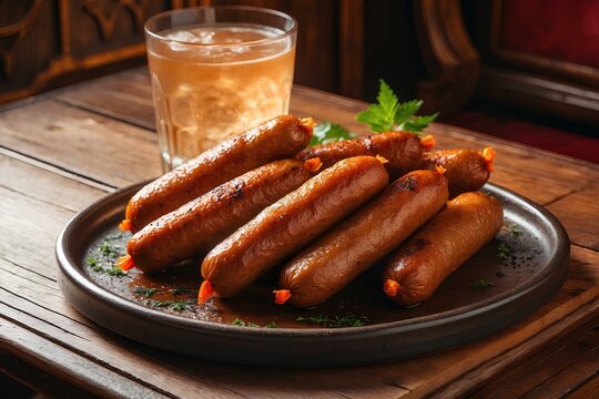 Merguez Frit - Algerian Food: Dive Into the Bold and Spicy Flavor of Algerian Merguez Sausages, Deep-Fried to Perfection for a Crispy, Juicy Treat That&rsquo;s Perfect for Any Meal or Snack