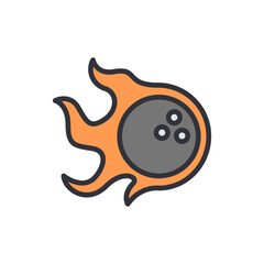 Blazing Bowling Ball Illustration Showing Speed And Power In Motion