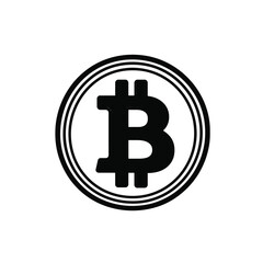 Obraz premium Black and White Bitcoin Logo with Circle Design on a White Background