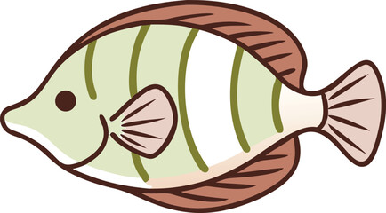 Yellow tang fish illustration on white background