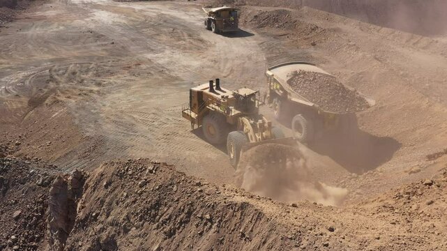 Aerial Operations in Open-Pit Mine &ndash; Drill Rigs and Preparation for Blasting in Northern Chile

