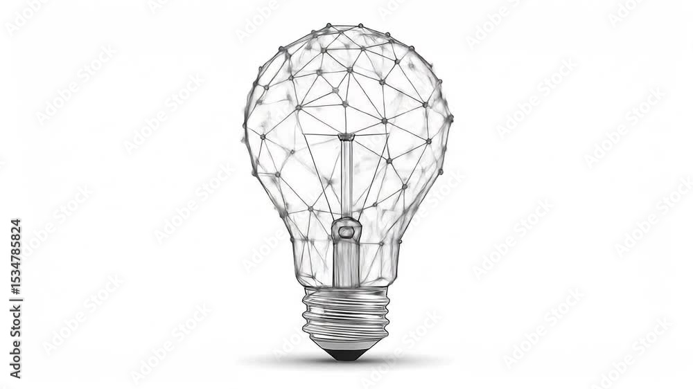 Poster abstract lightbulb design with network connections