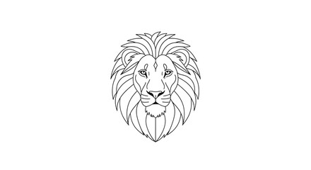 Majestic Lion Head: A Line Art Portrait