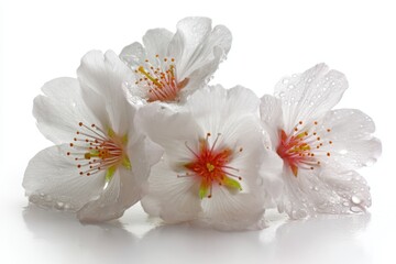 Delicate white almond blossoms floral springtime display