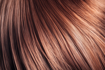 Fototapeta premium Silky voluminous hair strands reflect light beautifully, showcasing rich color and texture