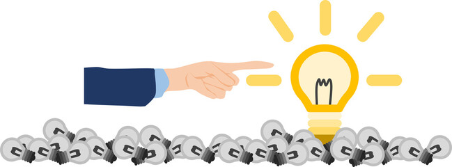 アイデアが閃くイラスト