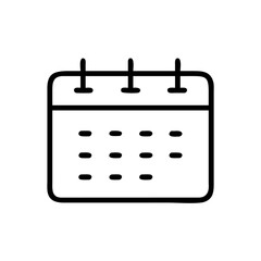 "Minimal Calendar Planner Icon – Simple Line Art Schedule Symbol for Date Management, Time Planning, Event Organization, and Productivity Tools"