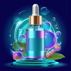 Enhancing skincare routine with serum application home digital art vibrant close-up beauty concept