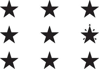 Obraz premium A set of shiny gold star vector icons and illustrations for web design