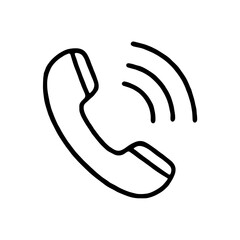 Obraz premium Phone handset icon with signal — represents communication and customer support