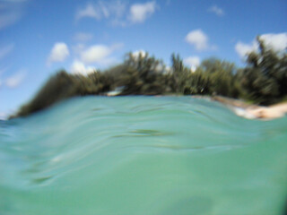 Beach view from under the water