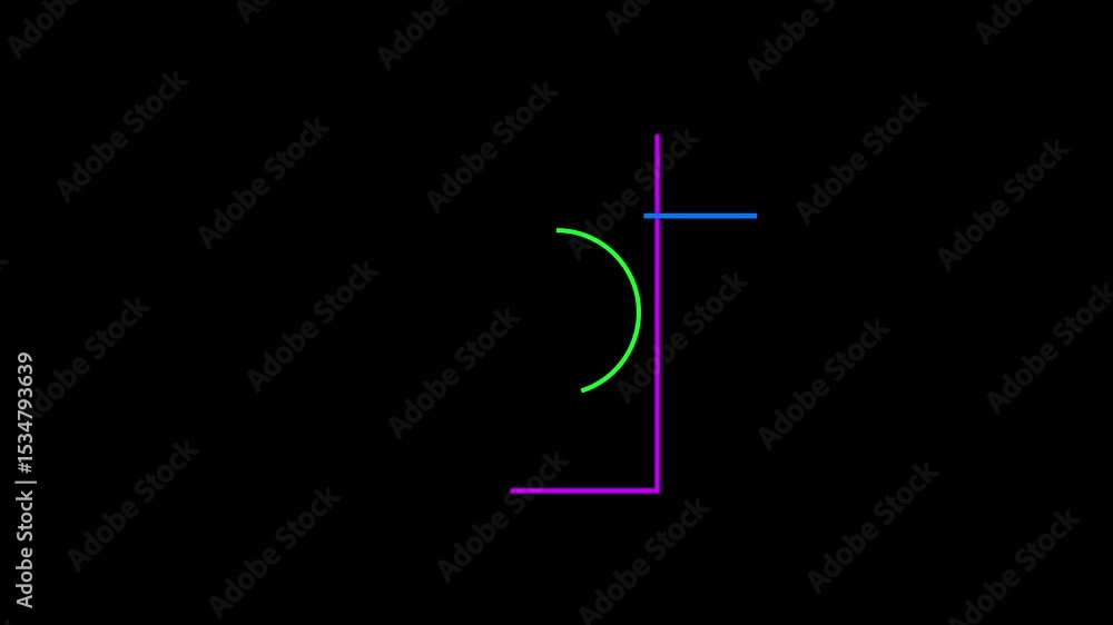 Fototapete abstract neon saber background. abstract light neon frame on black background. laser show looped ani