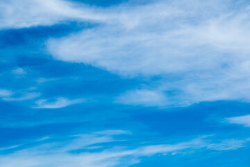 Panorama of cloud clear sky background for summer vacation concept at ocean and summer sea water with sunlight of beautiful cloudy	
