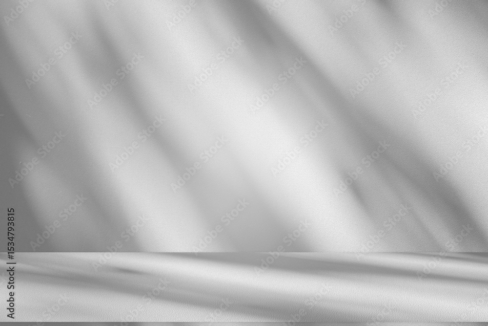 Poster Wall interior background, studio and backdrops show products.with shadow from window color white and grey. background for text insertion and presentation product	