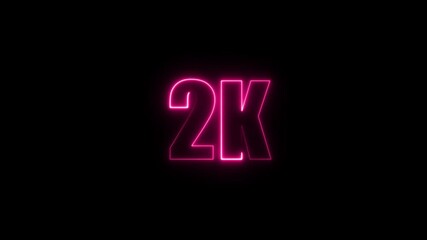 2 K Electric lighting text with animation on black background, 2K subscribers thank you text font with light.2K subscribers modern animation banner design. 2k Followers Celebration text animation. 