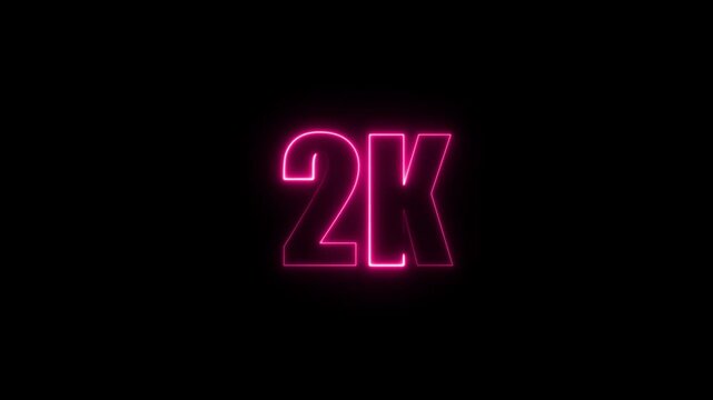 2 K Electric lighting text with animation on black background, 2K subscribers thank you text font with light.2K subscribers modern animation banner design. 2k Followers Celebration text animation. 