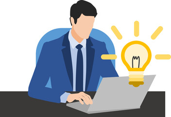 アイデアが閃くビジネスマンのイラスト