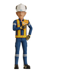 Industrial worker present the pyrometer