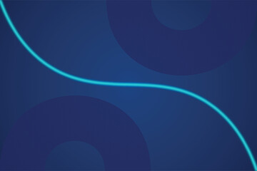Abstract Blue Background with Glowing Wave & Circles - Modern Design