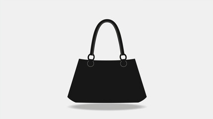 Simple Monochrome Purse Icon – No Text, No Shading