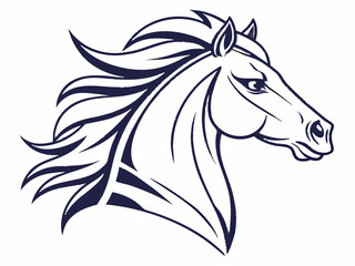 Fototapeta premium Dynamic Horse with Horseshoe, Symbol of Luck and Fortune