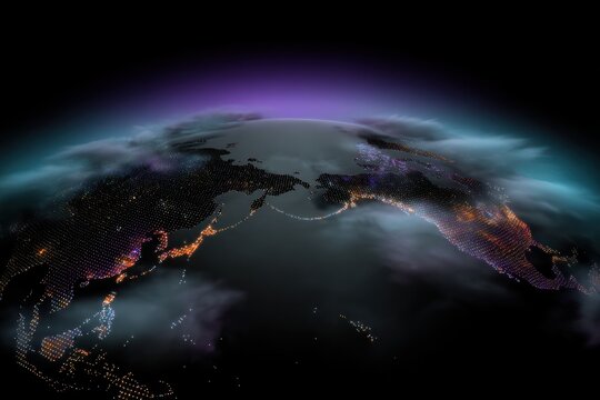 Global nighttime lights, 3D map