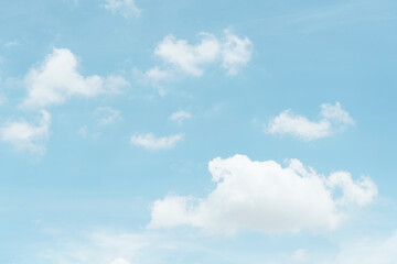 Beautiful clouds during spring time in a Sunny day. Blue sky and white fluffy clouds.