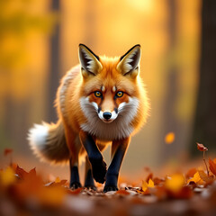 Obraz premium Red fox in the jungle 