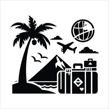Plane Globe Icon stock vector illustration flat design
