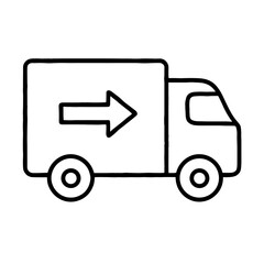 Fototapeta premium Delivery truck with arrow — represents shipping, logistics, and transportation
