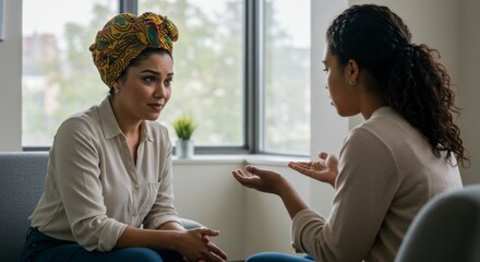 Two women in conversation