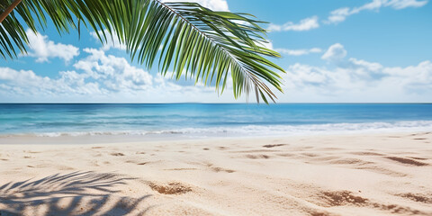 Tropical Tranquility A Paradise Found, Beautiful beach with palms and turquoise sea, 
