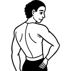 Fototapeta premium back-view---profile-studies-profile-pose