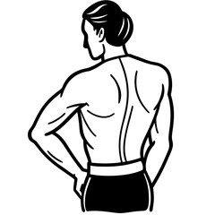 Fototapeta premium back-view---profile-studies-profile-pose--arm-on