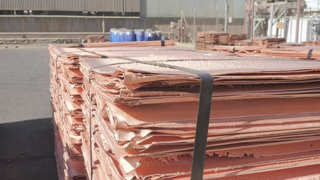 Electrowinning and SX Plant in Copper Mining &ndash; Workers, Cathodes and Electrolytic Process in Northern Chile