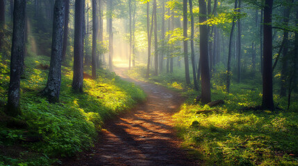 Fototapeta premium sun rays in the forest