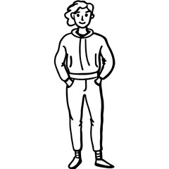 Fototapeta premium croquis-with-both-hands-in-pockets