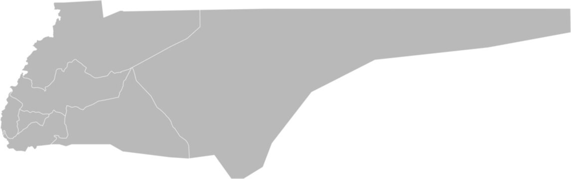 Najran, Saudi Arabia &ndash; administrative vector map with governorate boundaries (Web Mercator projection, PPT-compatible & fully editable)