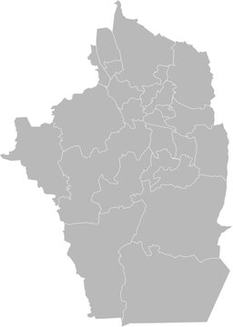 Riyadh, Saudi Arabia &ndash; administrative vector map with governorate boundaries (Web Mercator projection, PPT-compatible & fully editable)