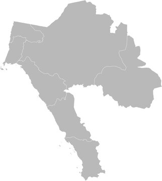 Tabuk, Saudi Arabia &ndash; administrative vector map with governorate boundaries (Web Mercator projection, PPT-compatible & fully editable)