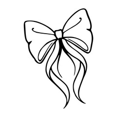 decorative gift bow outline design