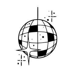 retro disco ball with sparkles