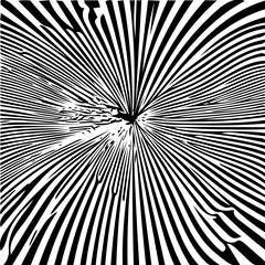 Obraz premium Bending stripes pattern, warped geometric illusion, black and white vector