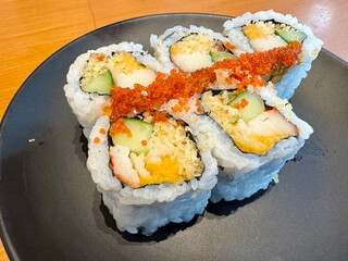 A plate serving of modified American Sushi
