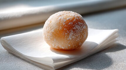 Powdered Sugar Donut Hole on Napkin